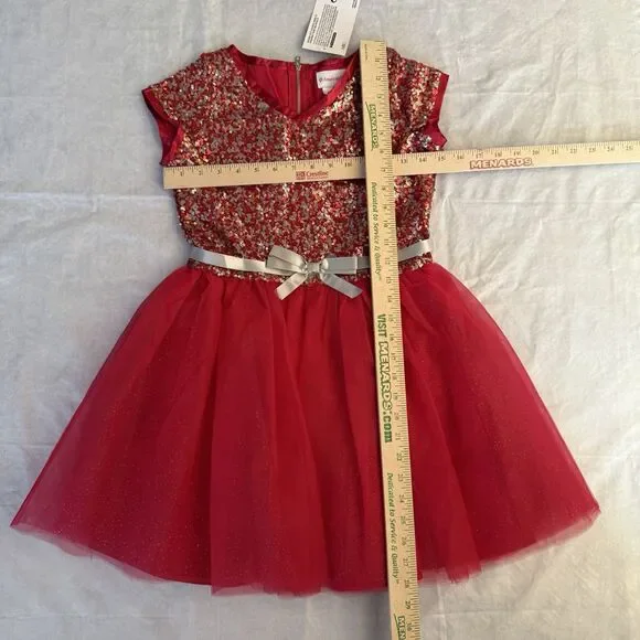 American Girl Truly Me Decked Out Holiday Dress Retired Sequins Child Sz 10  NWT